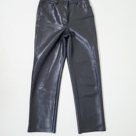 Wilfred The Melina Vegan Black Faux Leather Dress Pants Tapered Pant - Picture 8 of 14
